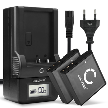 2x Batteri til Besteker F301, 302S, HDV-D328, HDV-VD2, HDV-Z28, DDV-V6, DDV-V8, HDV-301S FHD NP-40 (950mAh, 3.7V) + Oplader fra CELLONIC