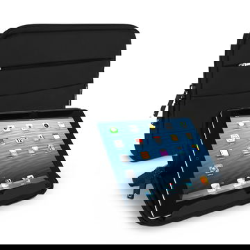 CELLONIC Universal Protective Tablet Sleeve Case with Stand for 10.1 Inch Tablets Nylon Anti-Shock Bubble Padding Water Repellent Shockproof Slim Cover Bag - Black