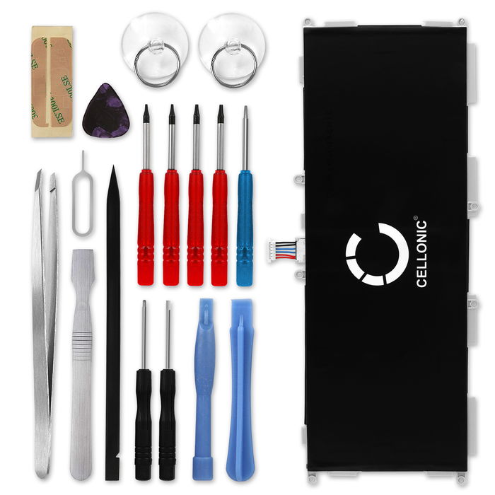 Samsung SM-T530 Galaxy Tab 4 10.1 batteri 6000mAh 3.8V + 17-dels værktøj sæt fra CELLONIC