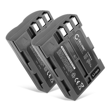 2x Kamera Batteri til Nikon D100 D200 / D300 D300S / D50 / D70 D700 D70s / D80 D90 D900 - EN-EL3 EN-EL3e 2000mAh Udskiftsningsbatteri til kamera