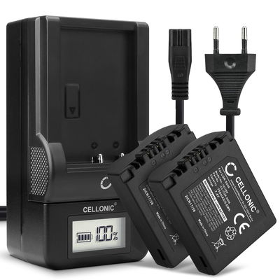 2x Kamera batteri til Panasonic Lumix FZ18, FZ28, FZ50, FZ30, FZ35, FZ38, FZ8, FZ7, CGR-S006 - Udskift CGA-S006, DMW-BMA7 batteri + Oplader BC-DC5 DE-A43B DE-A44A ekstra batteri