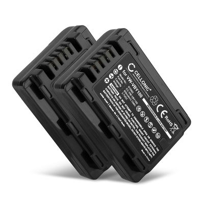 2x Batteri til Panasonic HC-V110, HC-V130, HC-V201 VW-VBY100 (850mAh, 3.7V) fra CELLONIC