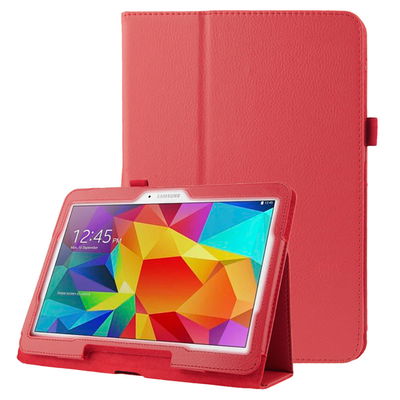 Lomme til Samsung Galaxy Tab 4 10.1 (SM-T530 / SM-T531 / SM-T533 / SM-T535) - Kunstlæder, rød taske lomme sag