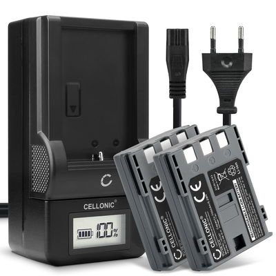 2x Kamera batteri til Canon EOS 400D 350D Digital Regel XTi PowerShot G7 G9 S50 HG10 Legria HF R16 R106 MD235 - Udskift NB-2L NB-2LH BP-2L5 batteri + Oplader CB-2L CBC-NB2 ekstra batteri
