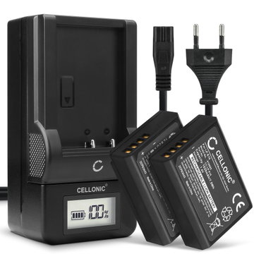 2x LP-E10 batterier til Canon 1100D 2000D 4000D X50 1D X Kiss X50 X70 X80 Canon Rebel T3 T5 T6 EOS 1100D - 1020mAh udskiftning af kamerabatteri + LCD Smart Charger