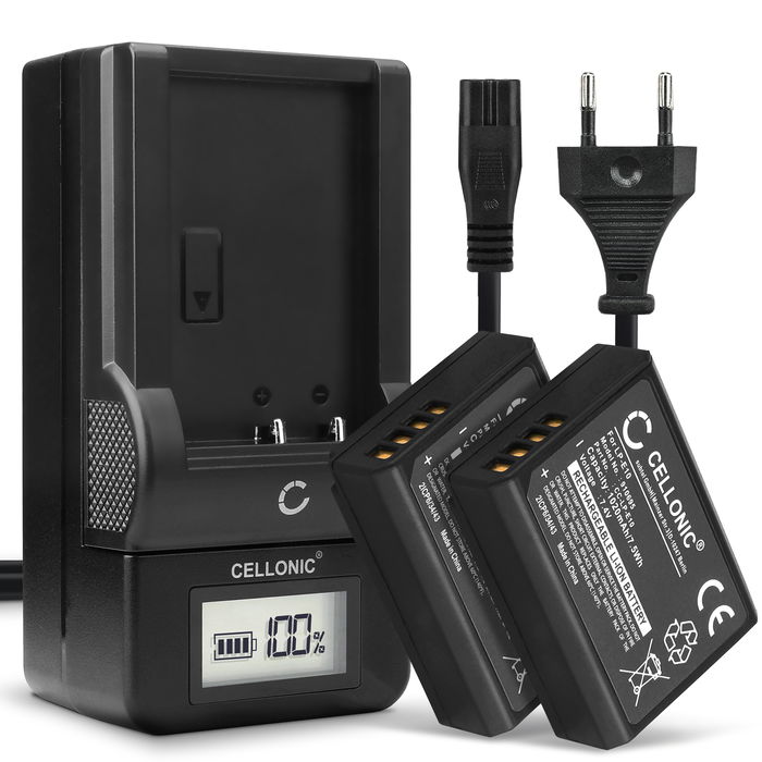 2x LP-E10 batterier til Canon 1100D 2000D 4000D X50 1D X Kiss X50 X70 X80 Canon Rebel T3 T5 T6 EOS 1100D - 1020mAh udskiftning af kamerabatteri + LCD Smart Charger