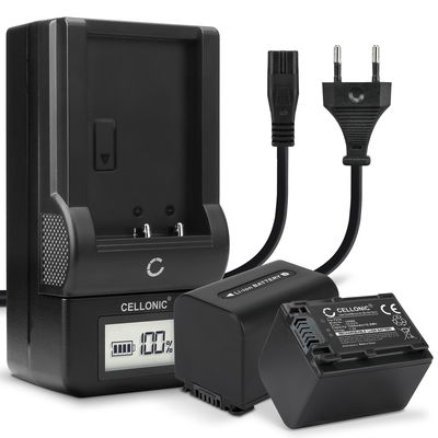 2x Kamera batteri til Sony AX100 FDR-AX700 PXW-Z90 HXR-NX80 HDR-CX625 -CX680 -CX900 -CX450 NEX-VG30 VG20 -VG10 - Udskift NP-FV90 batteri + Oplader ekstra batteri