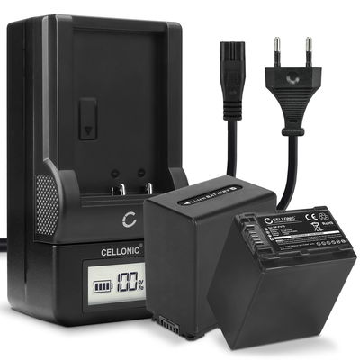 2x Kamera batteri til Sony AX100 FDR-AX700 PXW-Z90 HXR-NX80 HDR-CX625 CX680 CX900 CX450 NEX-VG30 VG20 VG10 - Udskift NP-FV70 NP-FV100 batteri + Oplader AC-VQV10, BC-TRV ekstra batteri