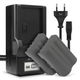 2x Batteri 2000mAh + Oplader