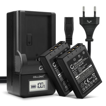 2x Kamera batteri til Olympus Pen E-PL7, OM-D E-M10 Mark II, Olympus Stylus 1, Pen E-PL6, E-450, E‑P3 - Udskift BCS-1 BCS-5 batteri + Oplader BLS-5 BLS-50 ekstra batteri