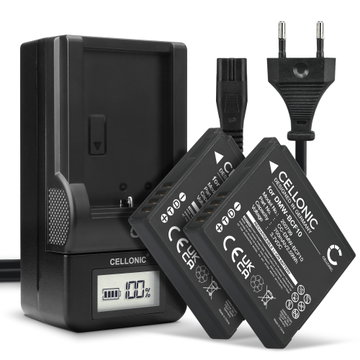 2x Batteri + Oplader til Panasonic Lumix DMC-FS62 DMC-FS10 FS6 FS7 FS15 FS30 FS42 FS62 700mAh fra CELLONIC