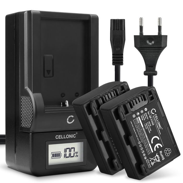 2x Sony HDR-CX11 batteri 700mAh 7.2V - 7.4V + Oplader fra CELLONIC