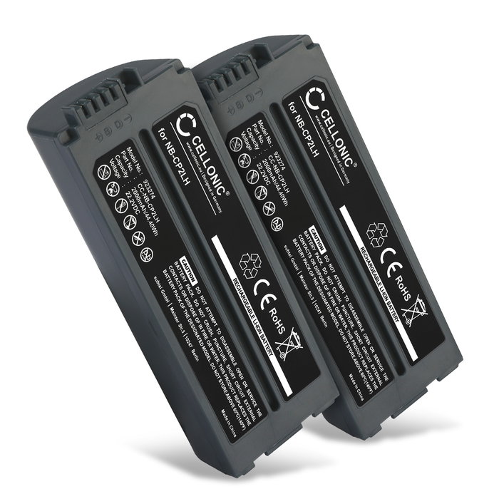 2x Canon NB-CP2L batteri 2000mAh 22.2V fra CELLONIC