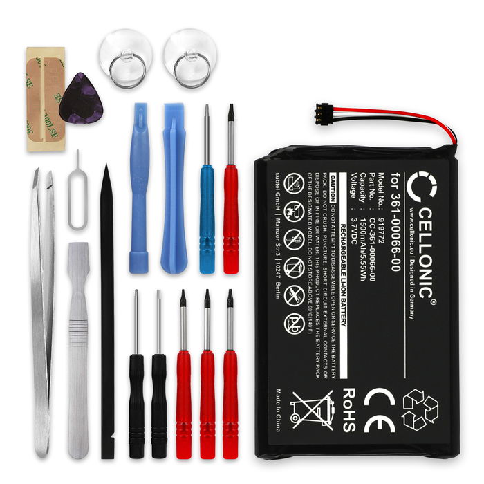 Garmin DEZL 770LM Battery 1500mAh + Tool-kit 17pcs from Cellonic