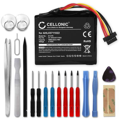 CELLONIC GPS Batteri til TomTom Go Live 1530 / GO Live 825 / GO Live 820 + 17pc GPS Tool Kit AHL03711022 VF6M 1000mAh GPS Battery Replacement