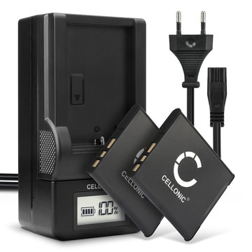 2x Kamera batteri til Sony Cyber-shot DSC-WX80 DSC-QX10 DSC-QX100 DSC-TX30 DSC-W830 - Udskift NP-BN1 batteri + Oplader BC-CSN BC-TRN ekstra batteri