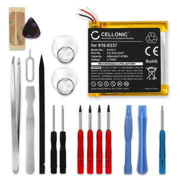 Battery til Apple iPod nano 3 Gen. - A1236 450mAh + Værktøj Set fra CELLONIC