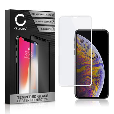 Skærmbeskytter glas til iPhone XS Max - Tempered Glass (HD kvalitet / 3D Full Cover / 0,33mm / 9H)