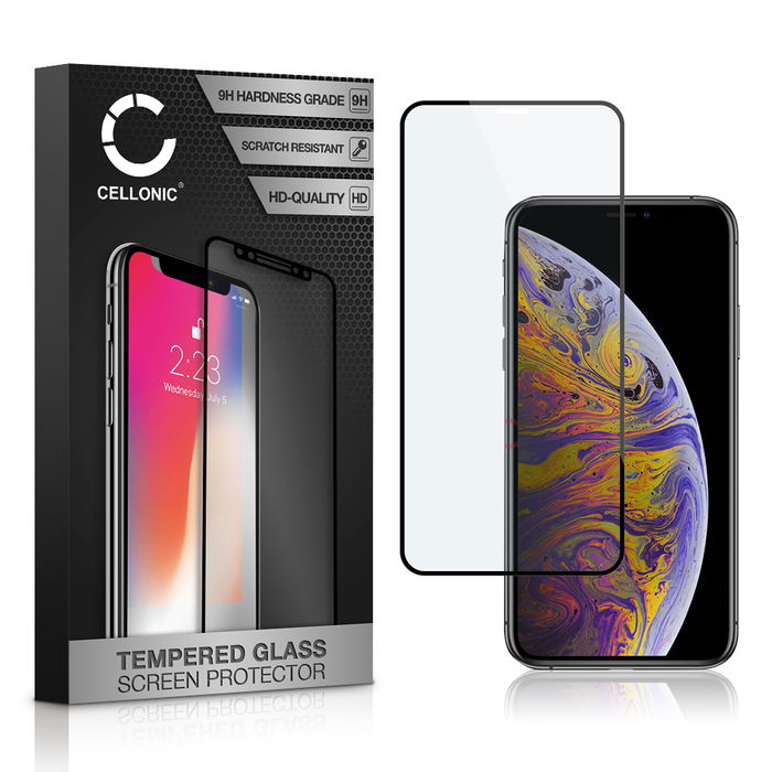 Skærmbeskytter glas til iPhone Xs Max - Tempered Glass (HD kvalitet / 3D Case-friendly / 0,33mm / 9H)