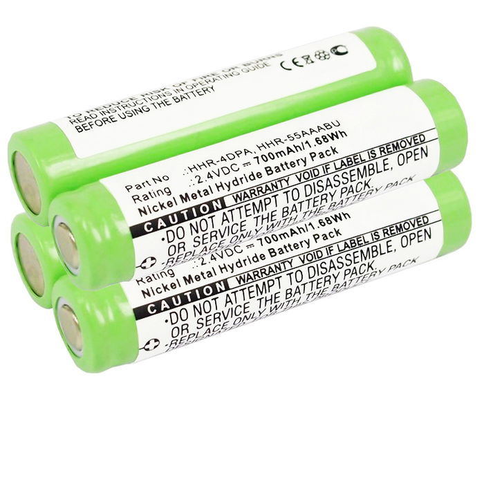 2x subtel genopladelige battereri til Panasonic KX-TG6511, KX-TGA641, KX-TG6411, KX-TG6412 - HHR-55AAAB 700mAh - udskift dit mobilbatteri