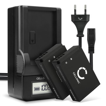 2x Kamera batteri til Canon EOS M50, EOS M100, EOS 100D, PowerShot SX70 HS - Udskift LP-E12 batteri + Oplader LC-E12 ekstra batteri