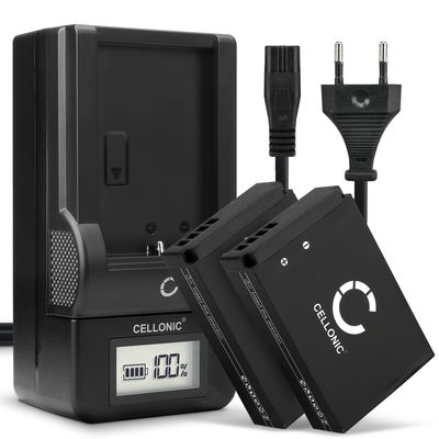 2x Kamera batteri til Canon EOS M50, EOS M100, EOS 100D, PowerShot SX70 HS - Udskift LP-E12 batteri + Oplader LC-E12 ekstra batteri