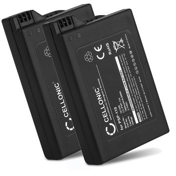 2x PSP-110-batterier til Sony PSP-1000 / Sony PSP-1004 Håndholdt konsol Gaming Controller PSP-batterier - 1800mAh 3.6V - 3.7V Lithium Ion
