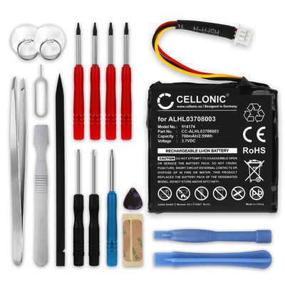 CELLONIC GPS Batteri til TomTom Start 20 / Start 25 + 17pc GPS Tool Kit 1ICP6/34/36 AHA11108001 ALHL03708003 VF3k 700mAh GPS Battery Replacement