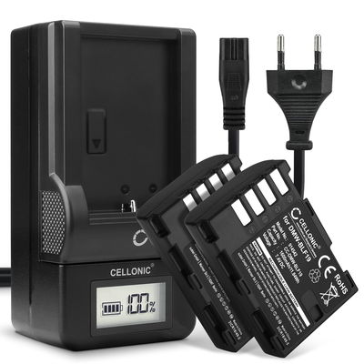 2x Kamera batteri til Panasonic GH5 Lumix DC-GH5 DC-GH5s Lumix DMC-GH4 GH4 GH4r GH4h GH3 DMC-GH3h GH3a G9 DC-G9 - Udskift DMW-BLF19E batteri + Oplader DMW-BTC10 ekstra batteri