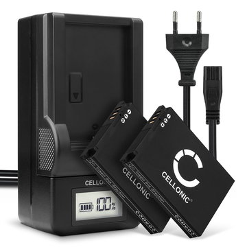2x Kamera batteri til Samsung WB1100f WB200f WB250f WB350f WB500 WB550 WB700 WB750 WB800f WB850f WB2100 EX2f L100 - Udskift SLB-10A batteri + Oplader ekstra batteri