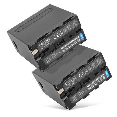 2x Batteri til Sony HXR NX 100, NEX FS700R, FS700RH, HVR-Z1, HVR-V1 10050mAh USB-Out 2.4A fra CELLONIC