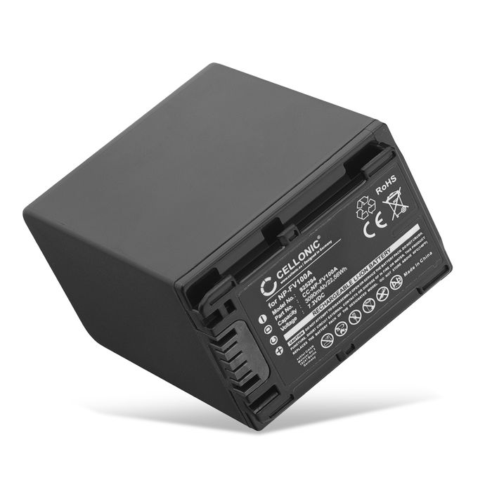 Batteri til Sony HDR CX625, CX250, CX260, CX270, CX410, CX430, CX230, CX220, CX210 NP-FV100 NP-FV30 NP-FV50 NP-FV70 NP-FV90 (3090mAh, 7.2V) fra CELLONIC