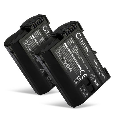 2x Batteri EN-EL15 til Nikon D850 D750 1 V1 D7500 D7200 D800 D810 D7100 D7000 Z6 D610 fra CELLONIC