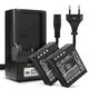 2x Batteri 2000mAh + Oplader