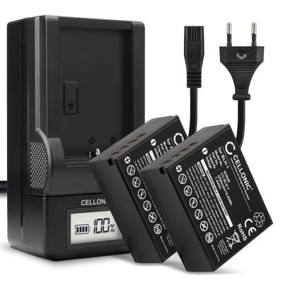 2x Kamera batteri til Olympus OM-D E-M1 Mark II OM-D E-M1 Mark III OM-D E-M1X / BLH-1 / BCH-1 - Udskift BLH-1 batteri + Oplader BCH-1 ekstra batteri