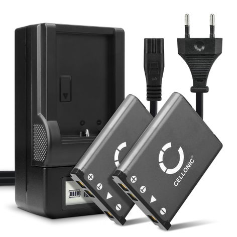 2x Battery for Nikon Coolpix S3000, S210, S220, S200, S4000, S570 (700mAh, 3.7V) + Charger from CELLONIC