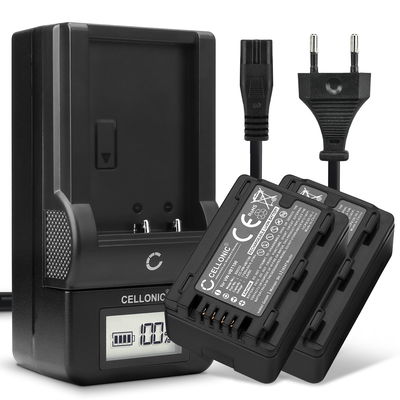 2x VW-VBT190 Batterier til Panasonic HC-V180 HC-V777 HC-V380 HC-VX870 HC-W580 HC-VX980 HC-VXF990 HC-V500 1780mAh VW-VBT190 Batteri til Panasonic HC-Batteriudskiftning + LCD Smart Charger