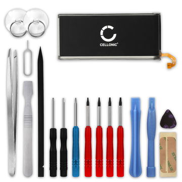 CELLONIC Udskiftning af mobil batteri til Samsung Galaxy A6 (2018) / J6 (2018) (SM-A600 / SM-J600) / Samsung Galaxy J8 (2018) (SM-J810) + 17-værktøjs reparationssæt til telefoner - EB-BJ800ABE GH82-16479A 3000mAh