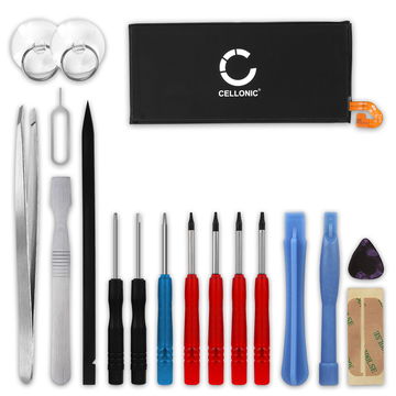 CELLONIC Udskiftning af mobil batteri til Samsung Galaxy J3 (2017) + 17-værktøjs reparationssæt til telefoner - EB-BJ330ABE 2400mAh