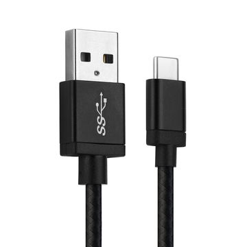 USB-tabletoplader til Samsung Galaxy Tab S3 S4 S5e S6 / TabPro S / Galaxy Book A 10.5 10.6 / Galaxy Book 12.6 1m Hurtig opladning 3A Tablet datakabel USB 3.1 Gen 1 Adapter Nylon - Sort