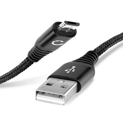 Kamera USB-kabel til Samsung ST93 / NX200 / MV800 / WB750 / ST96 / ST94 / ST76 1m Hurtig opladning af datakabel til kamera 2.4A Opladerledning Nylon - Sort