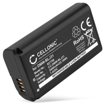 Batteri til Panasonic Lumix DC-S1 Lumix DC-S1H Lumix DC-S1R Lumix S1 Lumix S1H Lumix S1R DMW-BLJ31 (3400mAh, 7.4V) fra CELLONIC