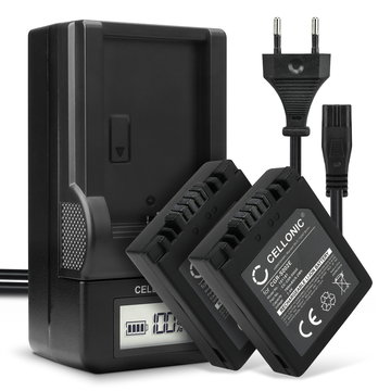 2x Kamera batteri til Panasonic Lumix DMC-FZ10 DMC-FZ20 DMC-FZ5 -FZ1 -FZ15 -FZ2 -FZ3 DMC-FC20 - Udskift CGA-S002e CGA-S002e-1B CGR-S002 DMW-BM7 batteri + Oplader ekstra batteri