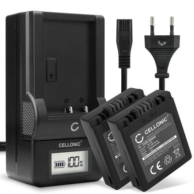 2x Kamera batteri til Panasonic Lumix DMC-FZ10 DMC-FZ20 DMC-FZ5 -FZ1 -FZ15 -FZ2 -FZ3 DMC-FC20 - Udskift CGA-S002e CGA-S002e-1B CGR-S002 DMW-BM7 batteri + Oplader ekstra batteri
