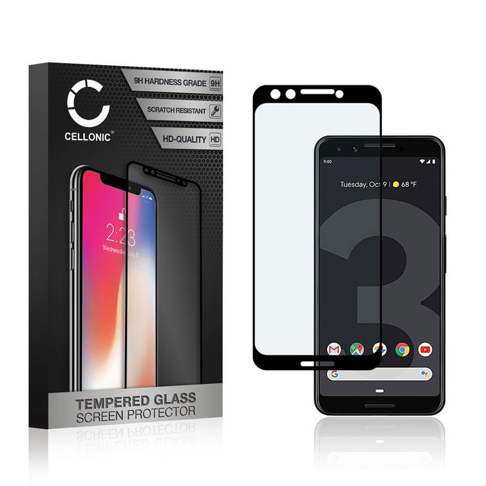 Skærmbeskytter glas til Google Pixel 3 - Tempered Glass (HD kvalitet / 3D Case-friendly / 0,33mm / 9H)