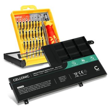 Batteri til Lenovo Yoga 510-14AST, 510-14IKB, 510-14ISK, 510-15IKB, 510-15ISK, L15M2PB1, L15C2PB1 Bærbar computer - 4600mAh 7.6V + Værktøj Set