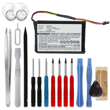 subtel GPS Batteri til TomTom 4EM0.001.02, 4ET0.002.02, 4ET03, XL Holiday, XL IQ Routes Live, XL IQ Routes Regional / Europe Live + 17pc GPS Tool Kit 6027A0106801 1100mAh GPS Battery Replacement