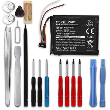 CELLONIC GPS Batteri til Garmin Edge 510 + 17pc GPS Tool Kit 361-00050-03,361-00050-10 800mAh GPS Battery Replacement