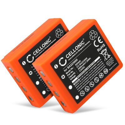 2x BA223000, BA223030, FUB6 Batteri til HBC Radiomatic Quadrix, Micron 4, 5, 6, 7, Vector Pro, Keynote 2000mAh Udskiftning af batteri BA223000, BA223030, FUB6 Fjernbetjening