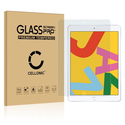 CELLONIC Skærmbeskytter til Apple iPad 10.2 2019, 2020, 2021 (7th, 8th, 9th Gen) 3D Full Cover 0,33mm Full Glue hærdet glas beskyttende cover